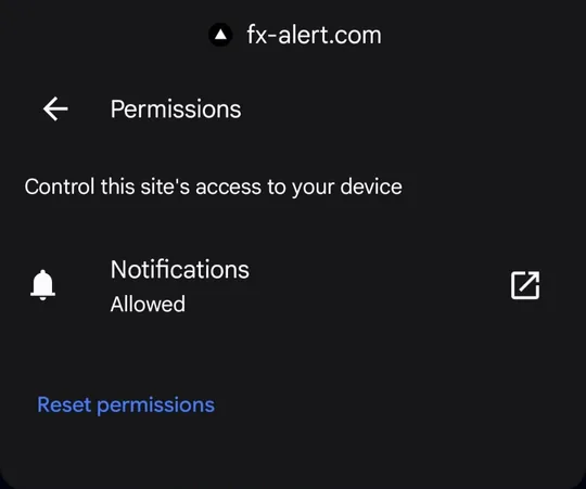 Permissions for fx-alert.com